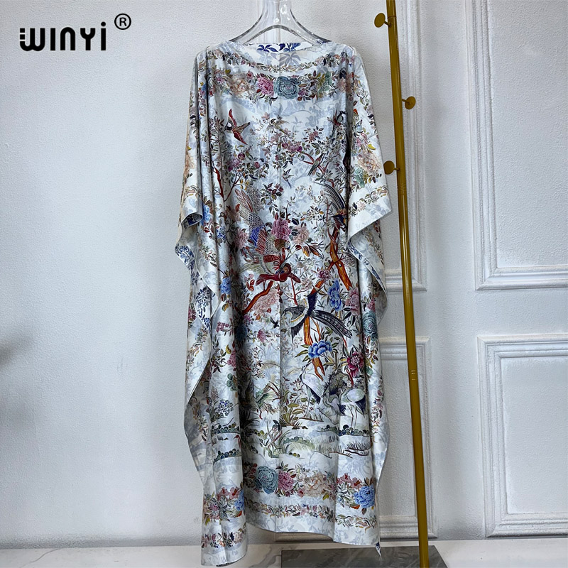 Boho Summer Beach Maxi Dress - Winyi-女性のための自由奔放に生きるプリントマキシドレス、豪華なカフタン、アフリカのイブニングドレス、ドバイとイスラム教徒のファッション、ビーチウェア、夏