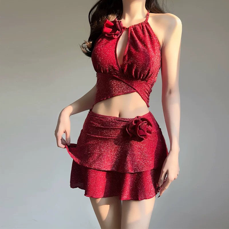 Swimwear - 新作入荷 2ピースビキニセット レディース 韓国風 ピュアデザイア水着 セクシービーチウェア