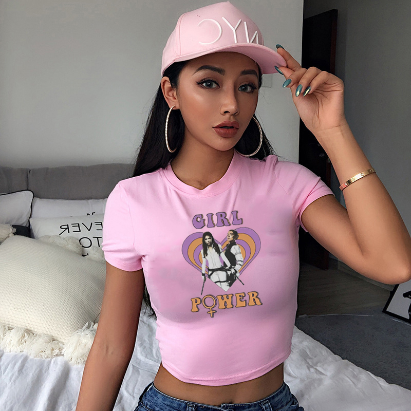 Y2k-女性と女の子のためのクロップトップ,プリント,テディ - Y2K Graphic Baby Tee Crop のレビューと価格