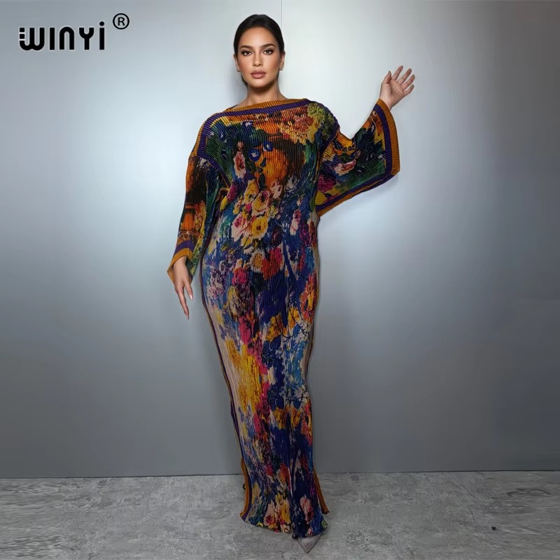 WINYI サマープリーツ入り、ゆったりとしたシルエットのワ - Boho Summer Beach Maxi Dress のレビューと価格