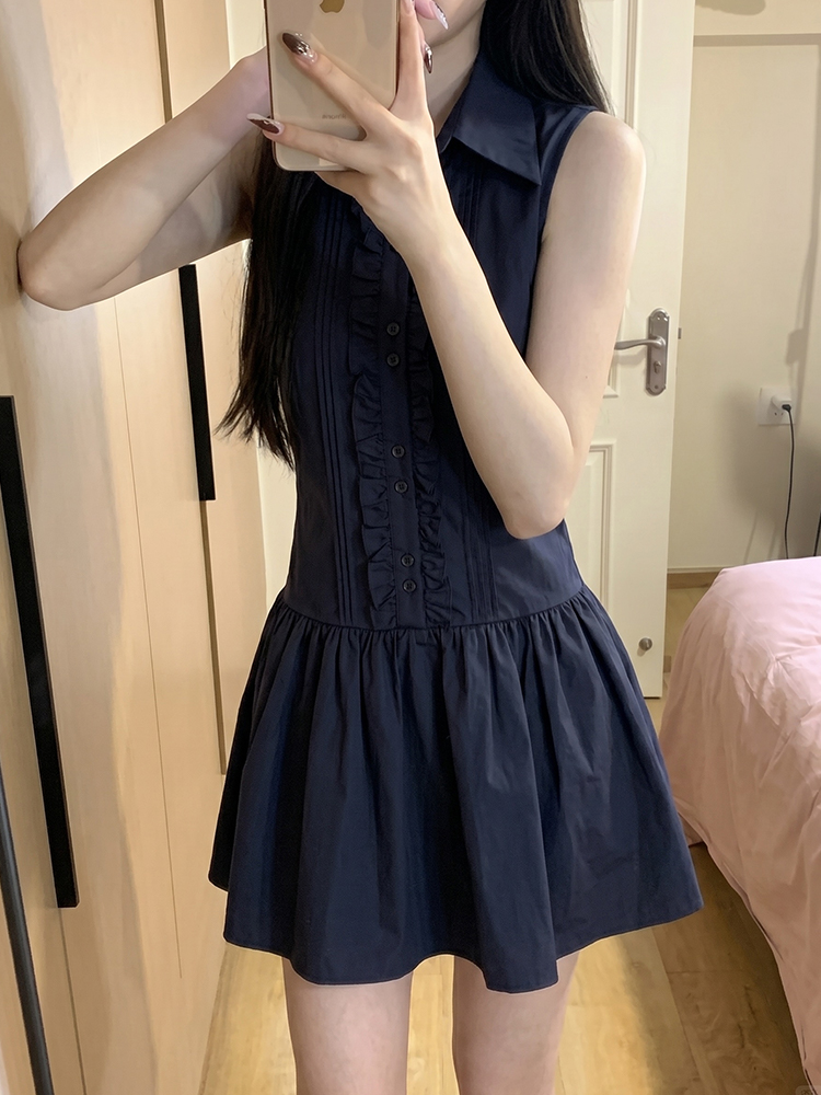スリム効果のある韓国風カレッジスタイルシャツワンピース レデ - Korean Style A Line Shirt Dress のレビューと価格