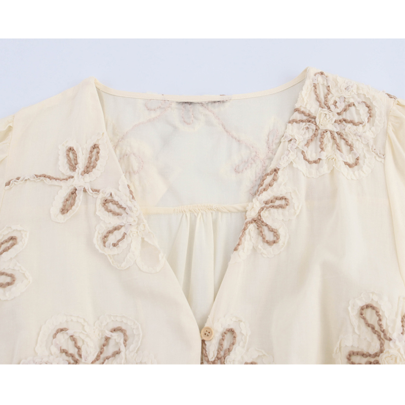 MUJER 花刺繍ミニドレス女性タッセルプリーツショートドレ - French Vintage Floral Midi Dress のレビューと価格