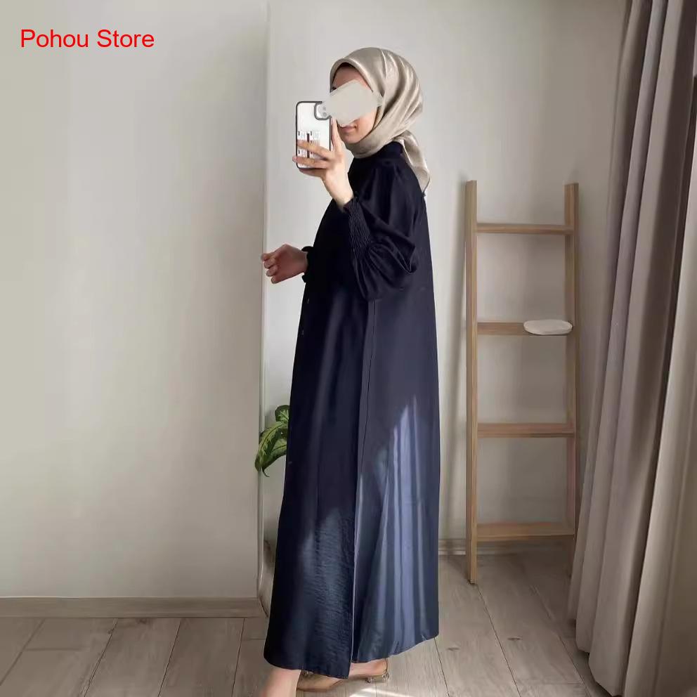韓国風シャツワンピース レディース ハイウエスト ロングワン - Korean Style A Line Shirt Dress のレビューと価格