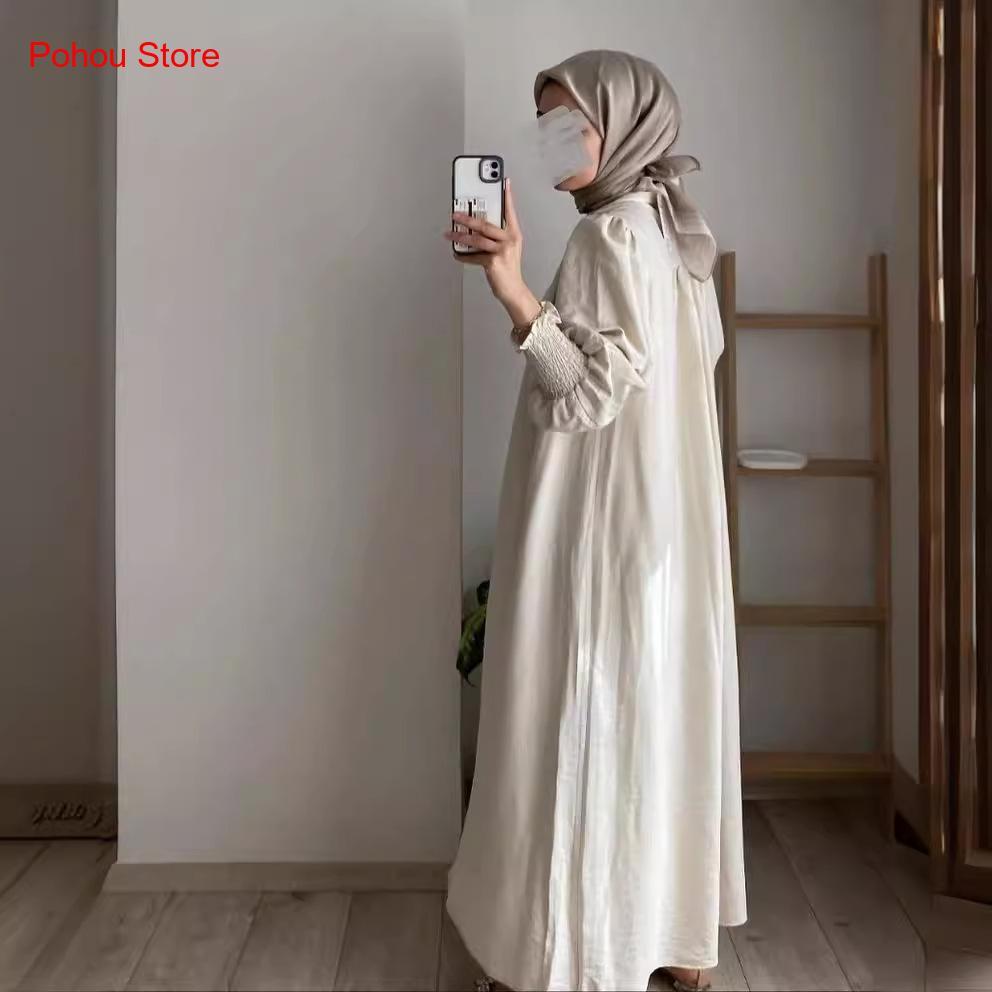 韓国風シャツワンピース レディース ハイウエスト ロングワン - Korean Style A Line Shirt Dress のレビューと価格