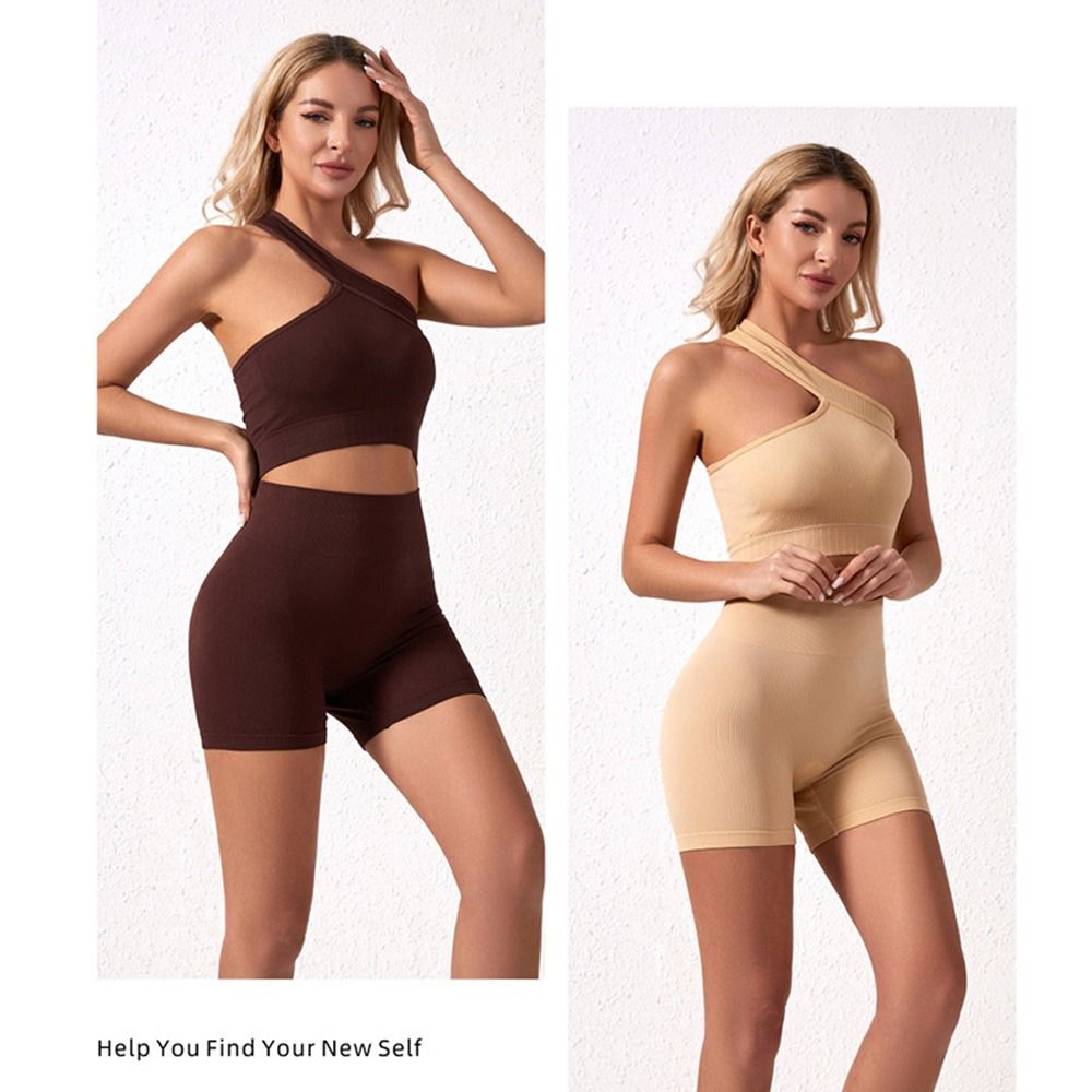 2点セット、カジュアルでシームレスな女性用ワークアウトウェア - Seamless Ribbed Workout Tank Top のレビューと価格
