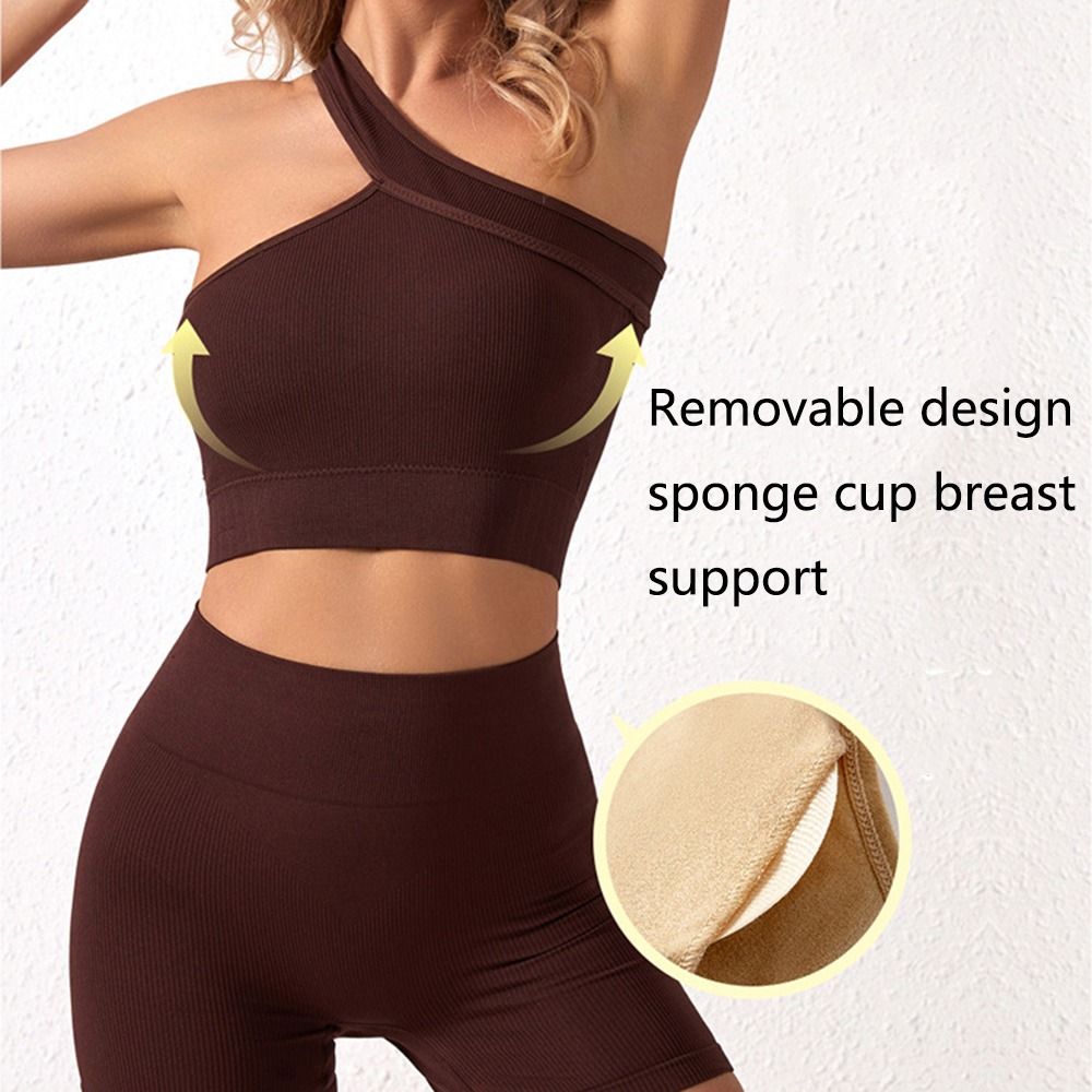 2点セット、カジュアルでシームレスな女性用ワークアウトウェア - Seamless Ribbed Workout Tank Top のレビューと価格