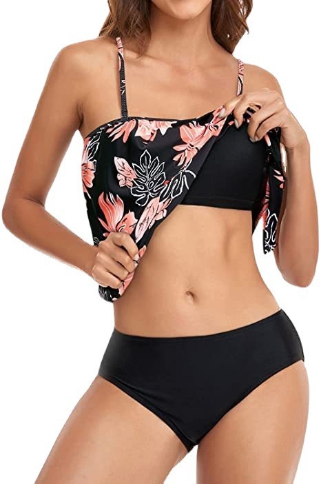 女性用ハイウエストビキニクロップトップ水着おなかコントロール - Swimwear のレビューと価格