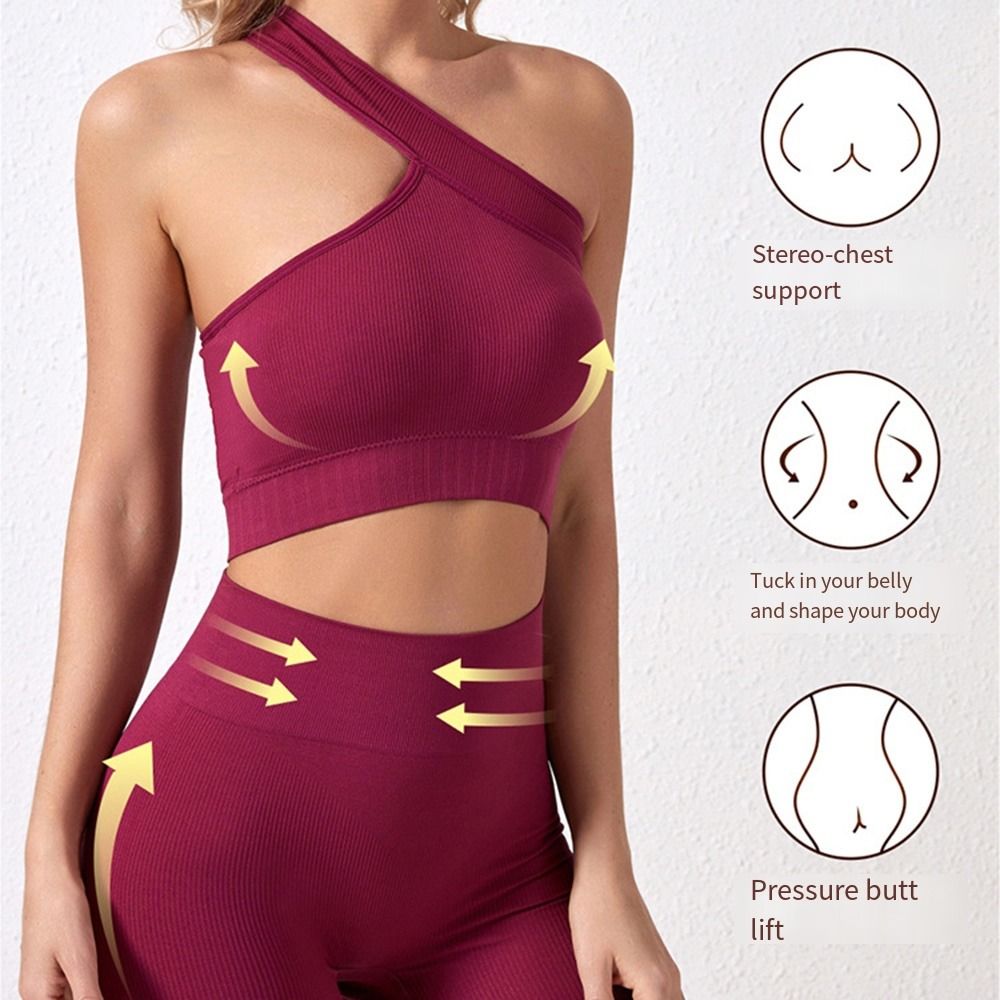 2点セット、快適なシームレスデザインの女性用ワークアウトウェ - Seamless Ribbed Workout Tank Top のレビューと価格