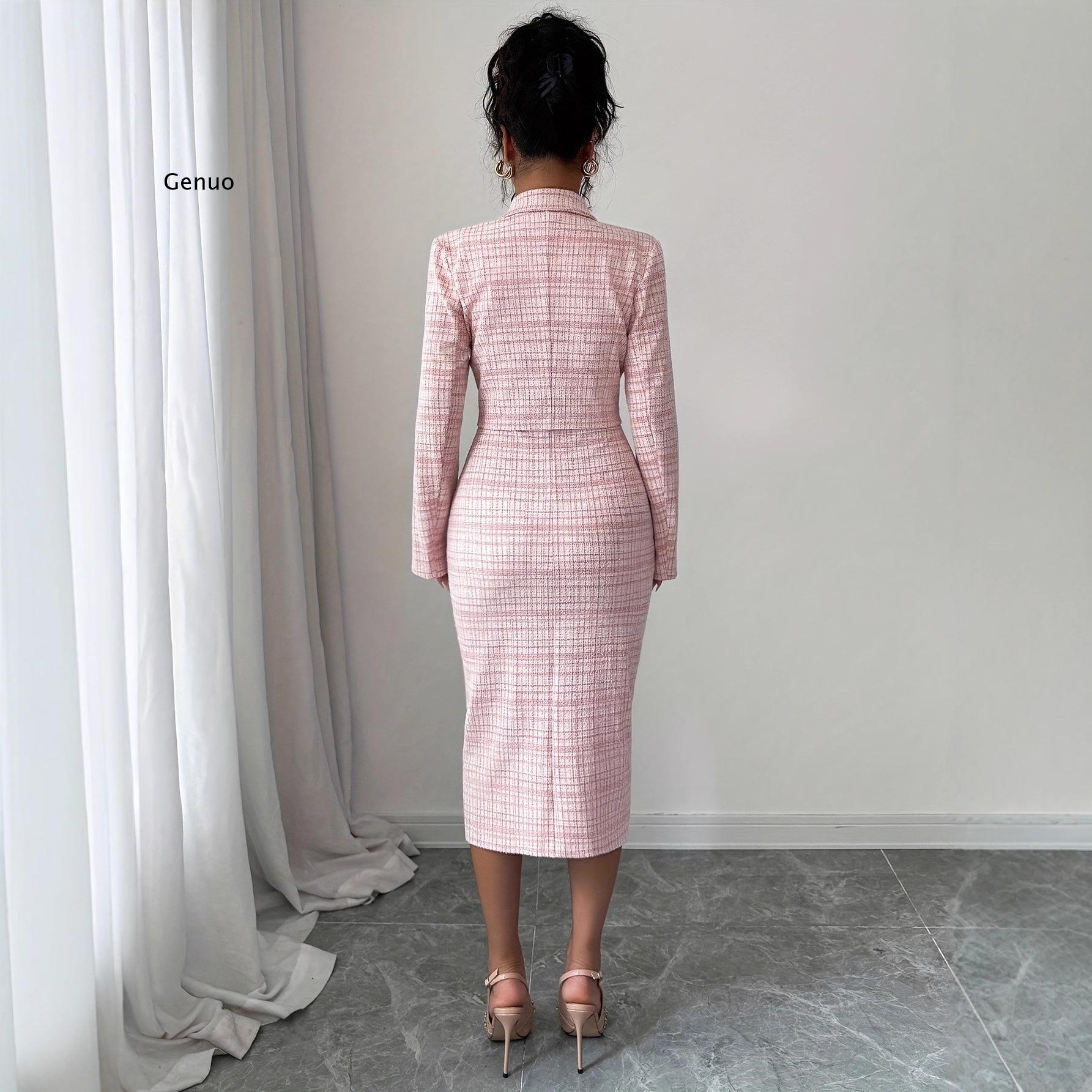 2026年新作 レディース エレガント ツイード ツーピース - Tweed Two Piece Blazer Dress のレビューと価格