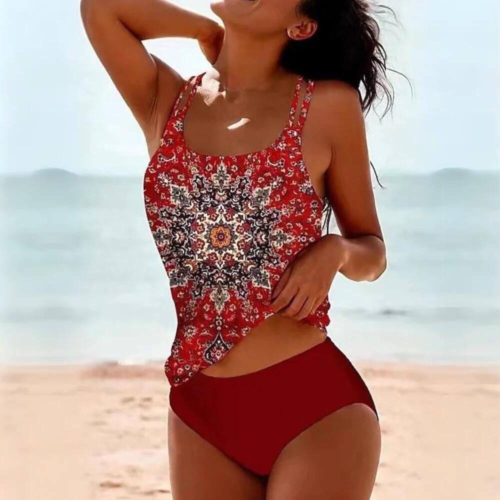 女性用夏物控えめ水着 ノースリーブ ハイウエスト ストレッチ - Swimwear のレビューと価格
