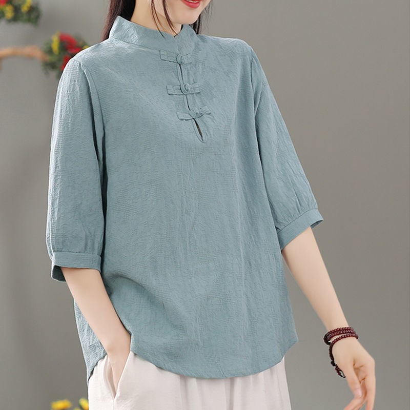 プルオーバー、クルーネック、レギュラーレングス、文学的な雰囲 - Blouses のレビューと価格
