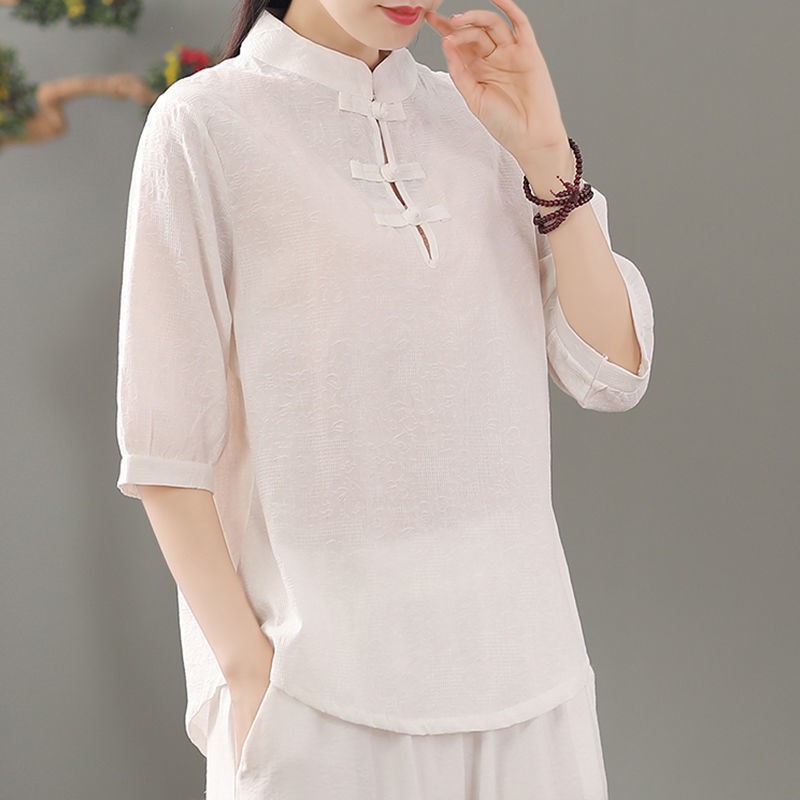プルオーバー、クルーネック、レギュラーレングス、文学的な雰囲 - Blouses のレビューと価格