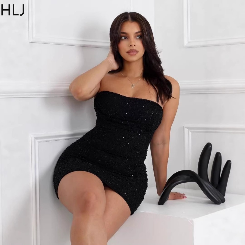 HLJ セクシーな女性用ストラップレスミニドレス ラインスト - Sparkly Rhinestone Club Party Dress のレビューと価格