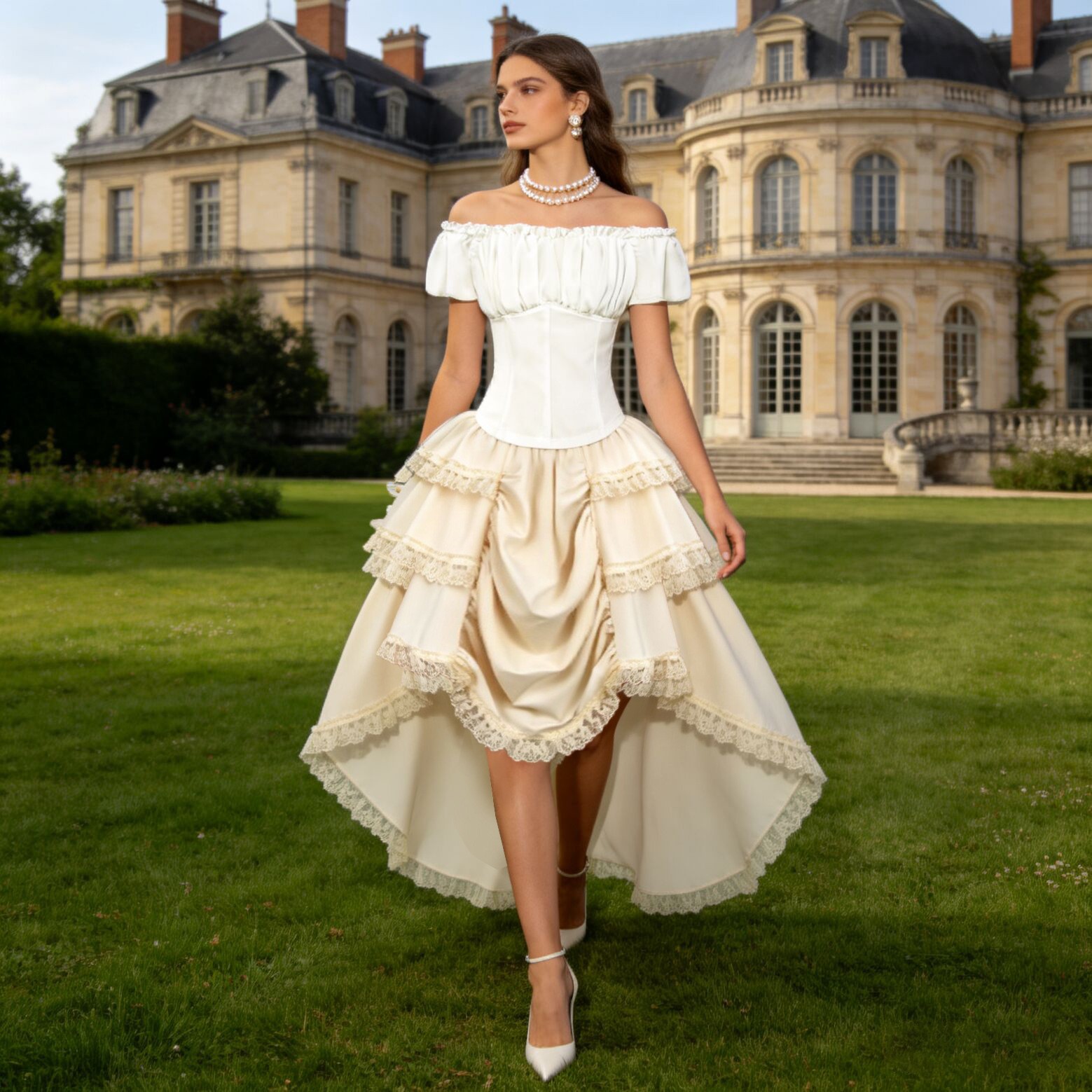 ルネサンス風のアシンメトリーヘムスカート。ヨーロッパやアメリ - Skirts のレビューと価格